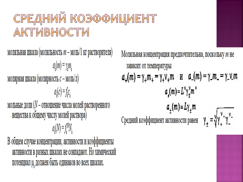 Средний коэффициент активности Средний коэффициент активности